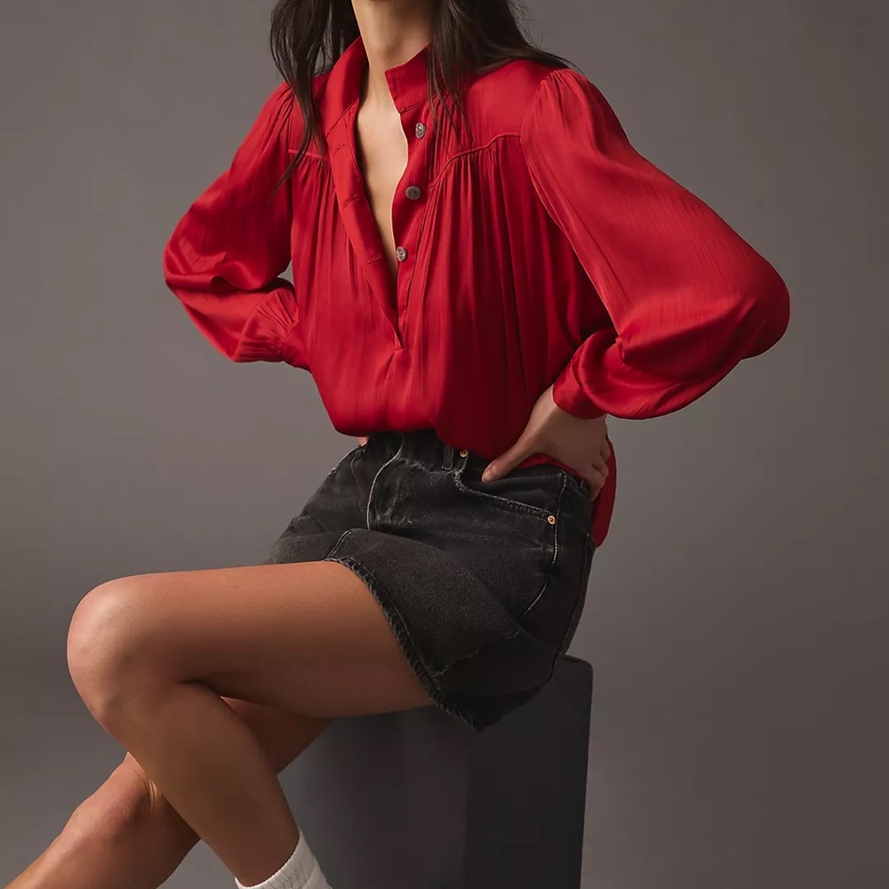 Anthropologie Blouse – Red | Size S | Excellent